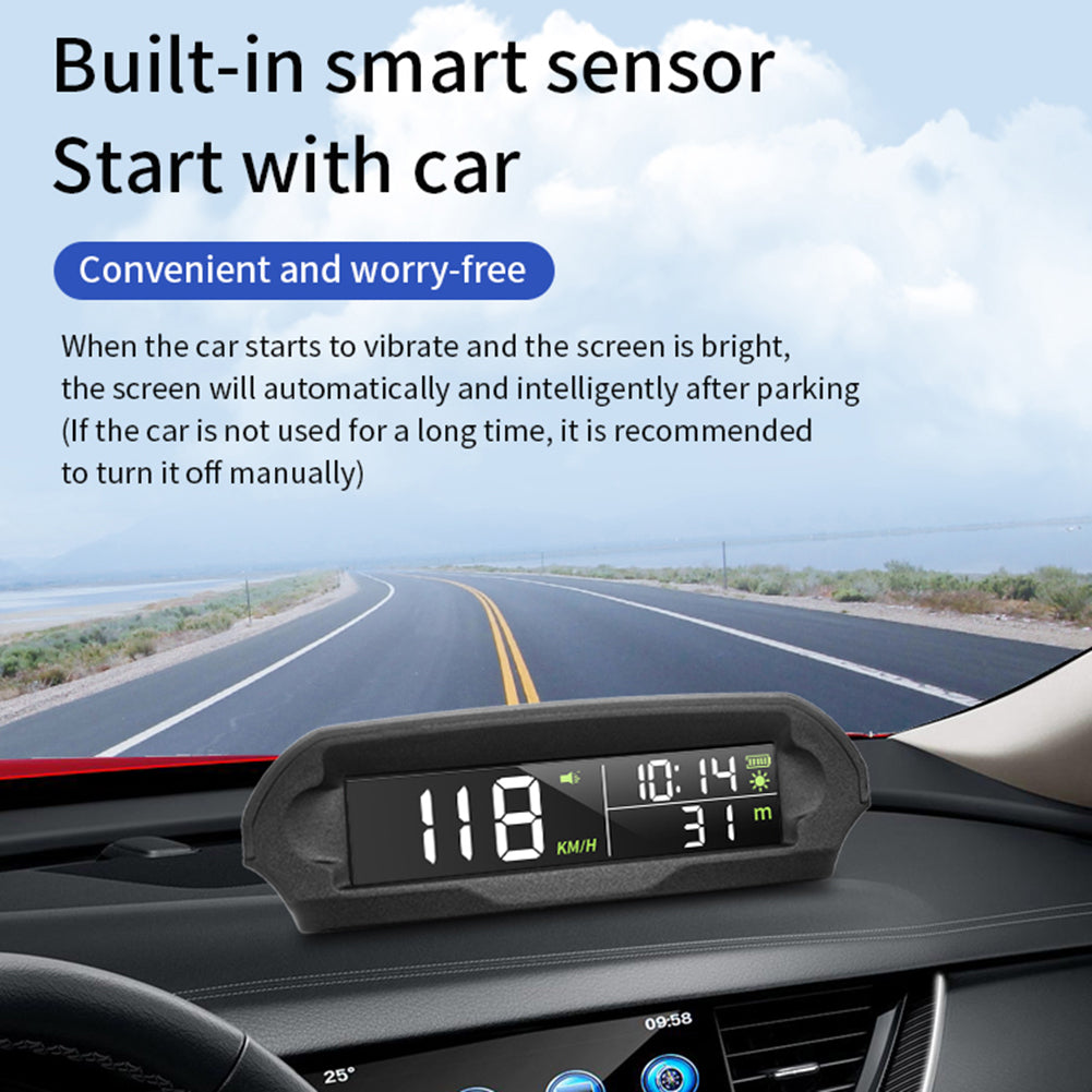 Solar Digital Car HUD, A smart sensor starts the car conveniently and turns off the screen after parking if not used.