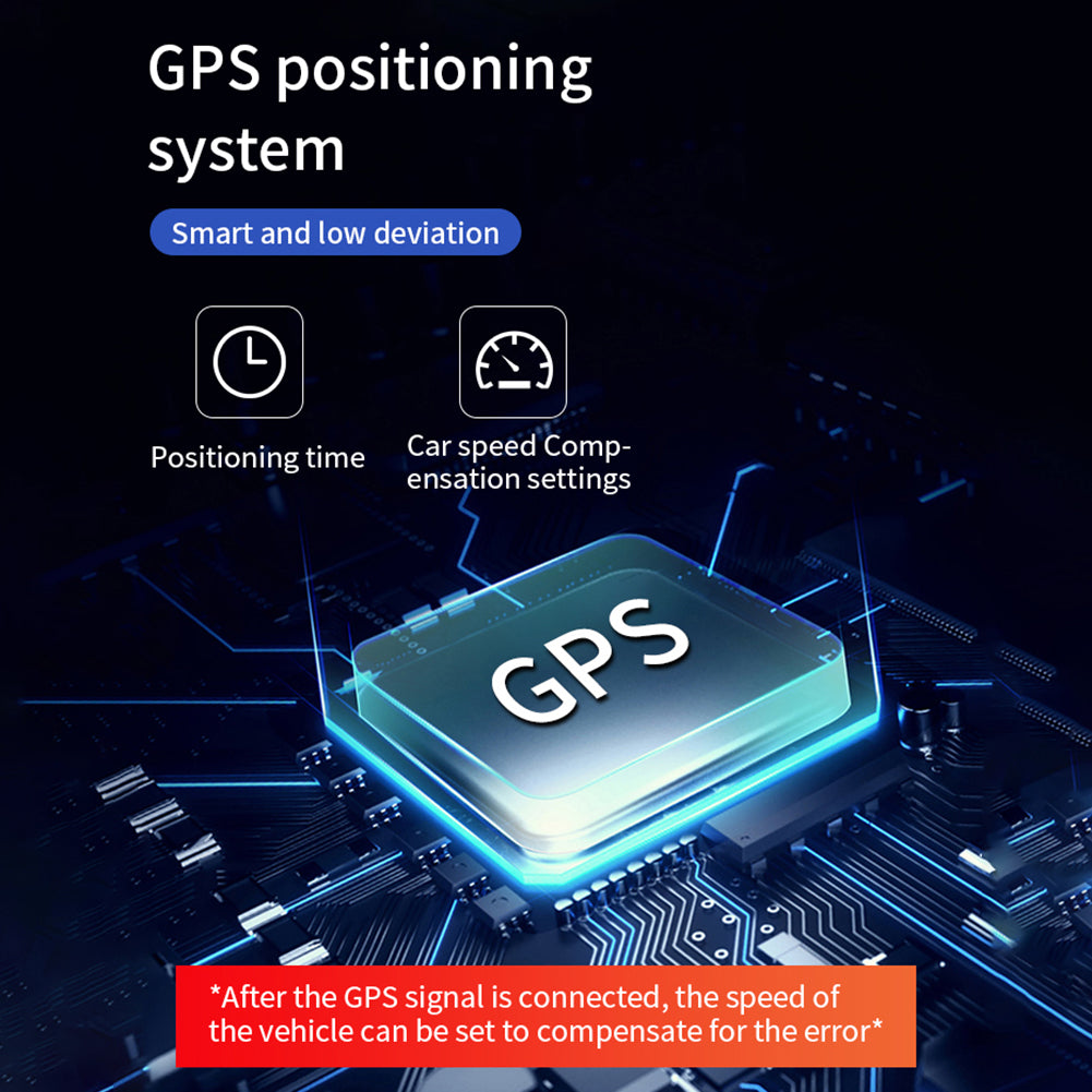 Solar Digital Car HUD, GPS system adjusts vehicle speed to compensate for positioning errors after connecting GPS signal.