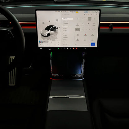 Starlight Ambient LED Lighting Kit for Tesla Model 3 Highland (2023.10+) & Tesla Model Y Juniper (2025+) Wireless Charging Frame – App Control, Motion Sensor, Plug-and-Play Interior Light Upgrade (Premium & Performance Only)