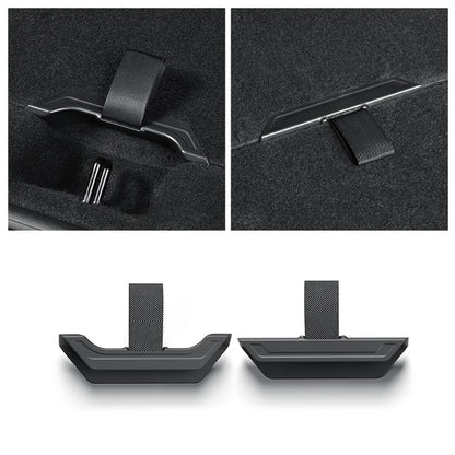 2025+ Tesla Model Y Juniper Sub Trunk Pull Strap Handles – Hidden Storage Access Pull Tabs for Front & Rear Underfloor Compartments | No-Drill ABS & Velcro Installation