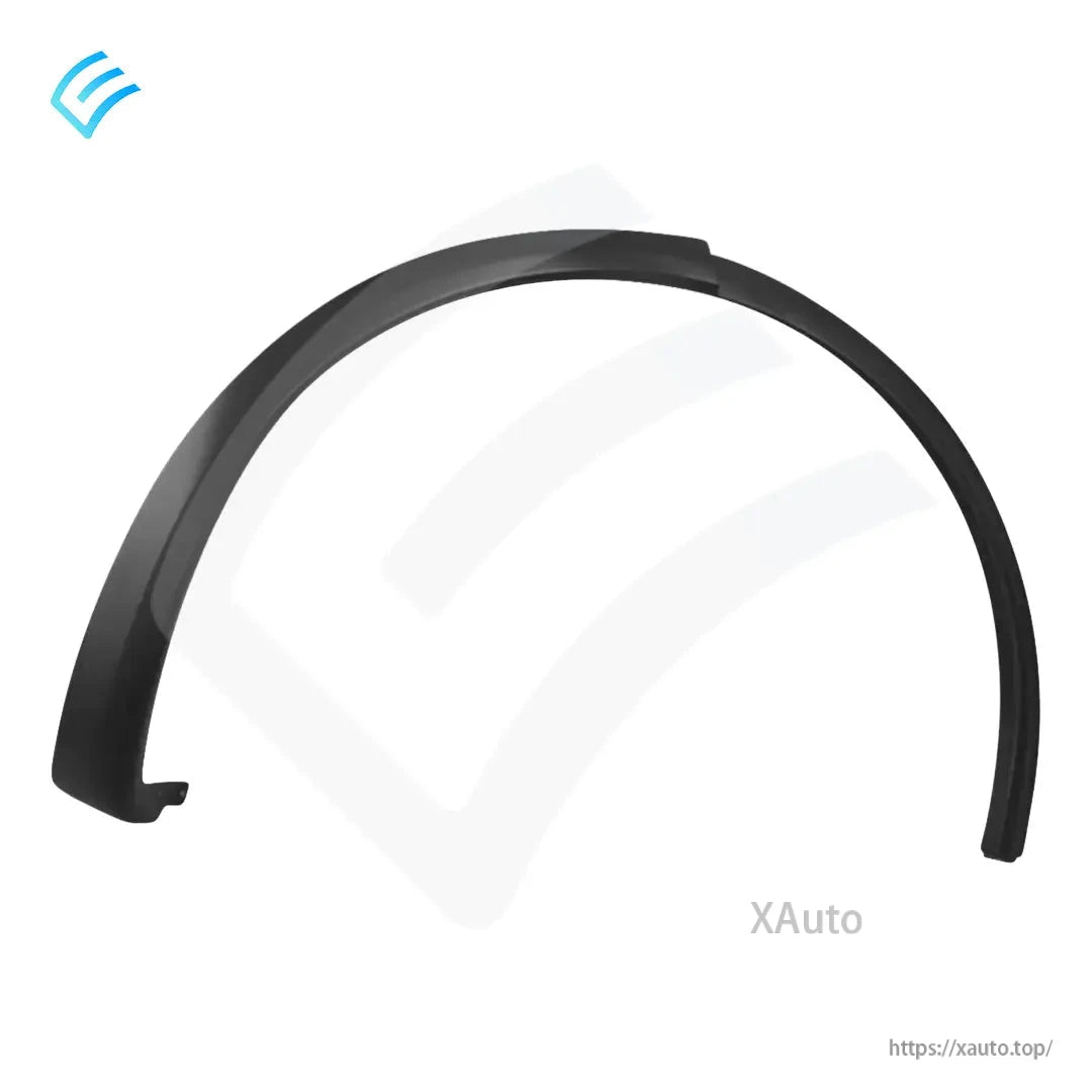 Outer face of rear right fender garnish arch, smooth black finish OEM exterior wheel opening trim