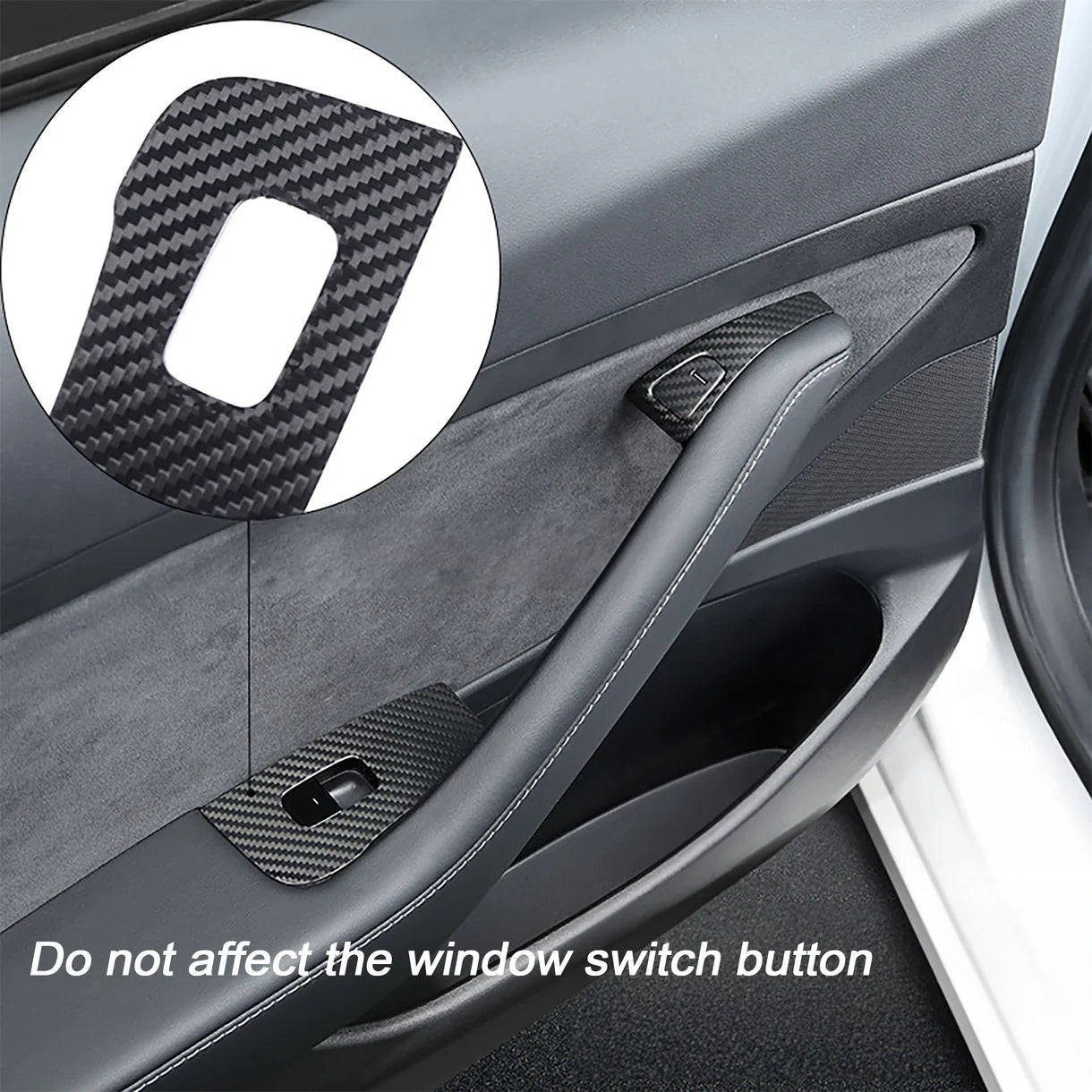 Real Carbon Fiber Window Switch Trim Cover for Tesla Model 3 (2017–2023.09) & Tesla Model Y (2020–2025.02) – Interior Door Control Panel Overlay Kit, OEM Fit for LHD/RHD, 14PCS Premium Cabin Upgrade