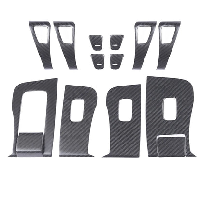Real Carbon Fiber Window Switch Trim Cover for Tesla Model 3 (2017–2023.09) & Tesla Model Y (2020–2025.02) – Interior Door Control Panel Overlay Kit, OEM Fit for LHD/RHD, 14PCS Premium Cabin Upgrade