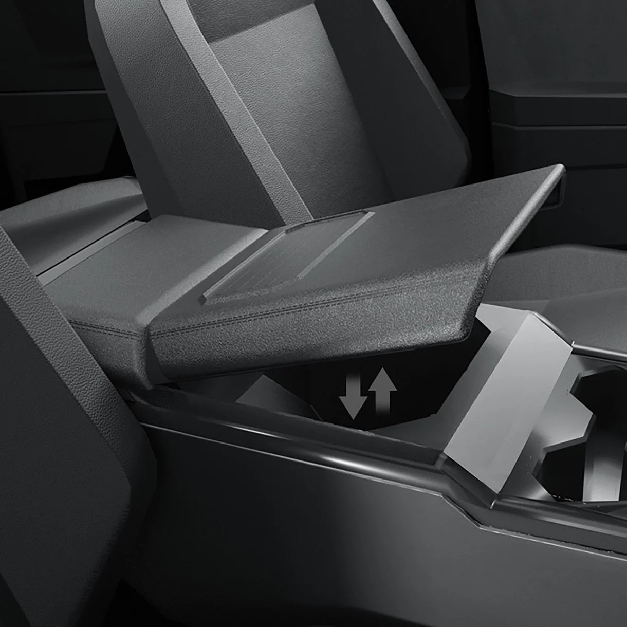 Tesla Cybertruck Armrest Cover & Rear Screen Top Protector Set – Waterproof TPE Center Console Armrest Cushion Cover with Non-Slip Phone Slot & Rear Display Upper Trim Protection for Tesla Cybertruck 2024+