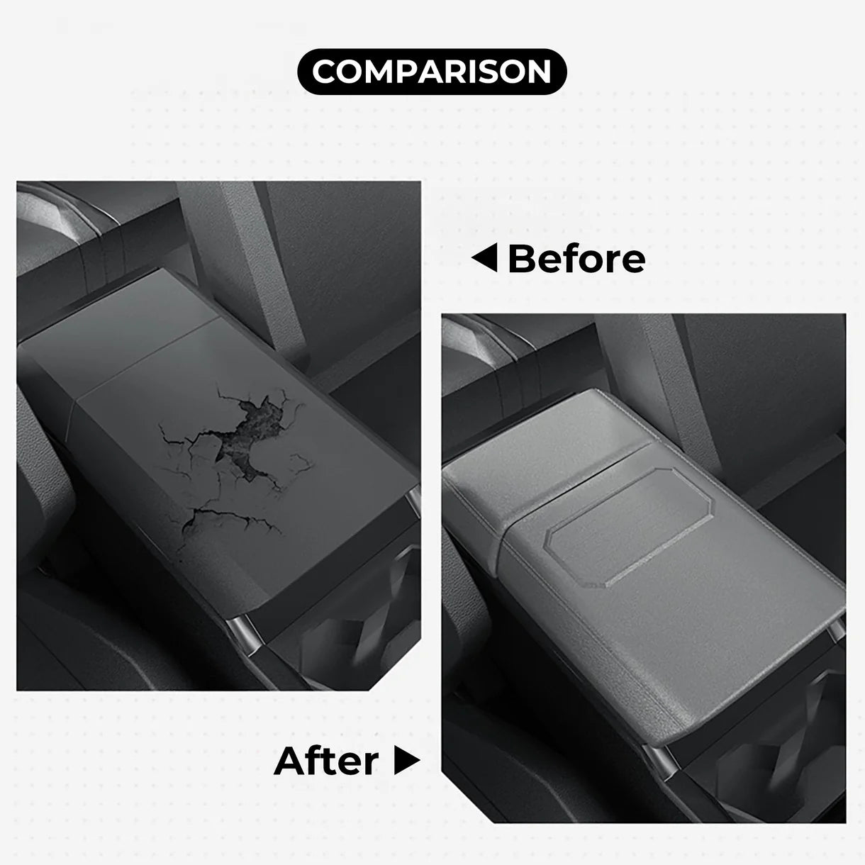 Tesla Cybertruck Armrest Cover & Rear Screen Top Protector Set – Waterproof TPE Center Console Armrest Cushion Cover with Non-Slip Phone Slot & Rear Display Upper Trim Protection for Tesla Cybertruck 2024+