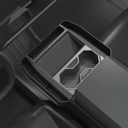 2024+ Tesla Cybertruck Center Console Side Storage Organizer with Upgraded Side Pockets – Custom Interior Console Tray for Phone, Sunglasses, Cards, AirPods & Daily Essentials