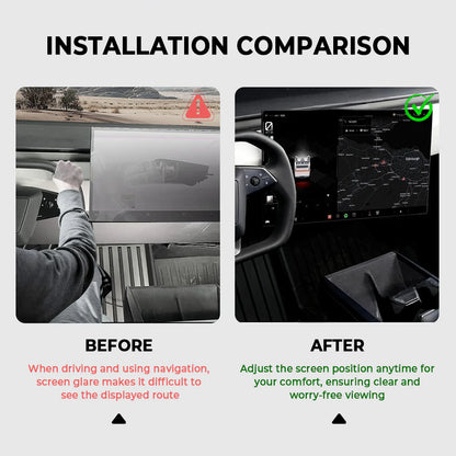 Tesla Cybertruck Screen Swivel Mount (2023–2025) – Adjustable Center Display Rotation Bracket with 40° Tilt & Pivot | No-Drill Aluminum Mount for Safer Driving & Ergonomic Viewing