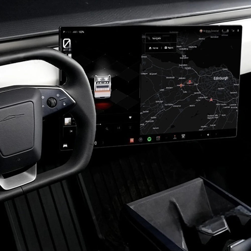 Tesla Cybertruck Screen Swivel Mount (2023–2025) – Adjustable Center Display Rotation Bracket with 40° Tilt & Pivot | No-Drill Aluminum Mount for Safer Driving & Ergonomic Viewing