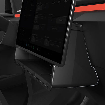 Tesla Cybertruck Under Screen Storage Organizer Tray for 2024+ Cybertruck – ABS Interior Dashboard Compartment with Non-Slip Rubber Mat for Phone, Wallet & Essentials