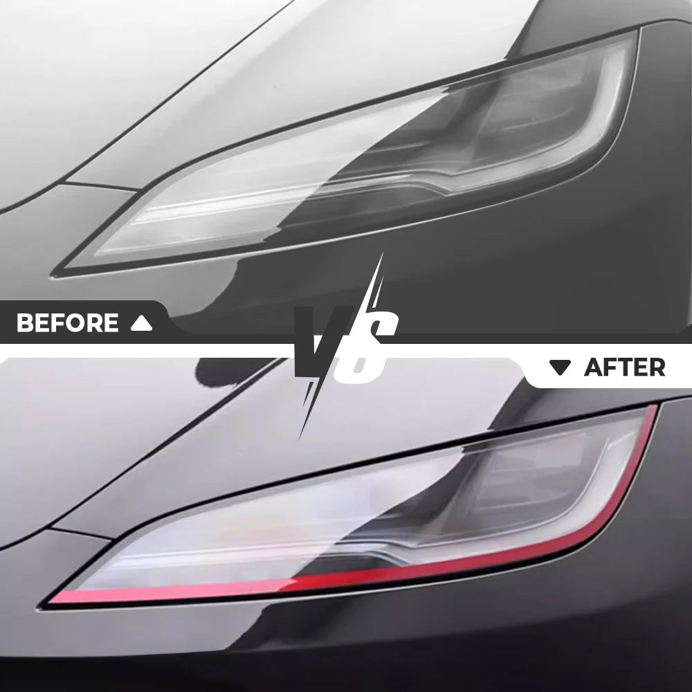 Tesla Model 3 Highland Headlight Trim Film for 2024+ – Premium Color PPF Headlight Overlay Protection & Stylish Exterior Accent Upgrade