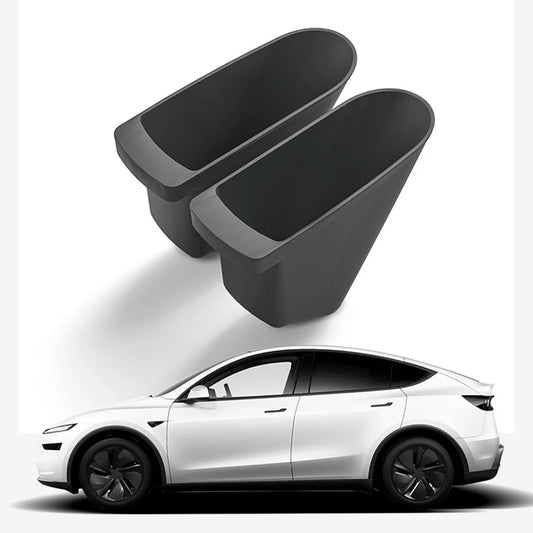 Custom Waterproof Door Storage Organizer Bucket for Tesla Model 3 Highland 2023.10+ & Tesla Model Y Juniper 2025.03+ – Eco-Friendly TPE Door Side Storage Bin, Anti-Rattle Interior Organizer (Front Doors Only)