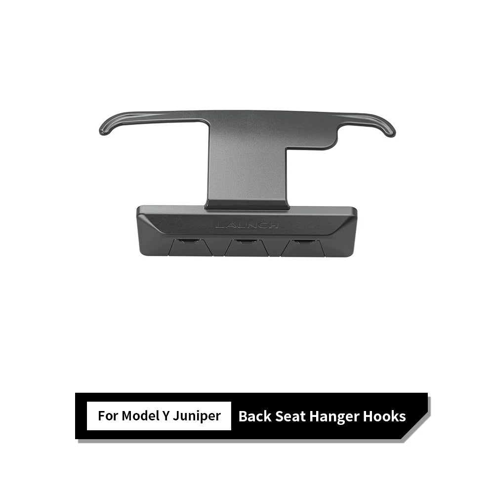 Tesla Model 3 Highland Rear Seat Headrest Hanger Hooks (2024+) & Tesla Model Y Juniper Seat Back Storage Hooks (2025.03+) – Foldable Heavy-Duty ABS Bag Holder Organizer for Handbags, Grocery Bags, Backpacks & Coats