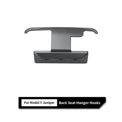 Tesla Model 3 Highland Rear Seat Headrest Hanger Hooks (2024+) & Tesla Model Y Juniper Seat Back Storage Hooks (2025.03+) – Foldable Heavy-Duty ABS Bag Holder Organizer for Handbags, Grocery Bags, Backpacks & Coats