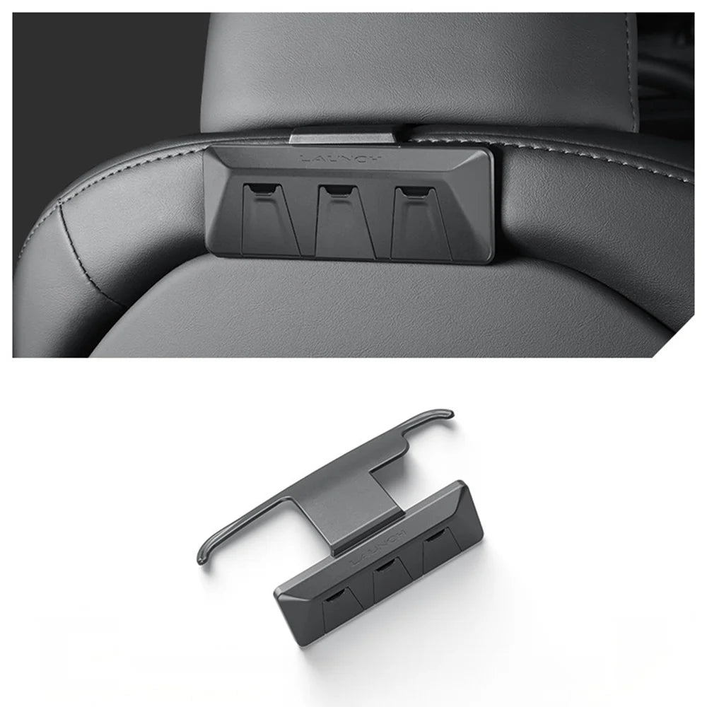 Tesla Model 3 Highland Rear Seat Headrest Hanger Hooks (2024+) & Tesla Model Y Juniper Seat Back Storage Hooks (2025.03+) – Foldable Heavy-Duty ABS Bag Holder Organizer for Handbags, Grocery Bags, Backpacks & Coats
