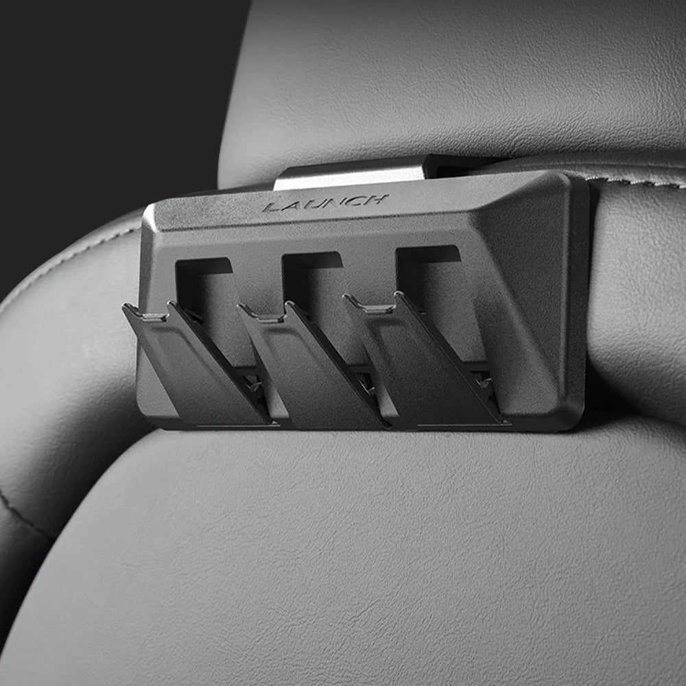 Tesla Model 3 Highland Rear Seat Headrest Hanger Hooks (2024+) & Tesla Model Y Juniper Seat Back Storage Hooks (2025.03+) – Foldable Heavy-Duty ABS Bag Holder Organizer for Handbags, Grocery Bags, Backpacks & Coats