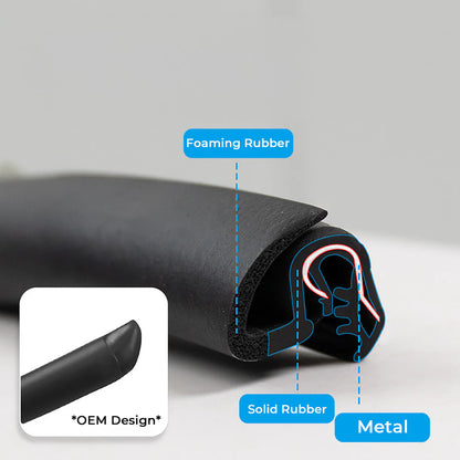 Full Vehicle Wind Noise Reduction Rubber Seal Kit for Tesla Model 3 (2021–2026 Highland) & Model Y (2020–2026 Juniper) – Door, B/C Pillar, Trunk & Frunk Weatherstrip Set, Self-Adhesive EPDM Soundproofing Upgrade
