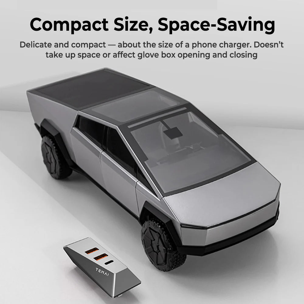 Glove Box USB Hub for Tesla Model 3 (2017–2025) & Model Y (2020–2026) LHD – 4-Port USB 3.0 & USB-C Splitter for Dashcam, Sentry Mode & Fast Charging (Highland & Juniper Compatible)