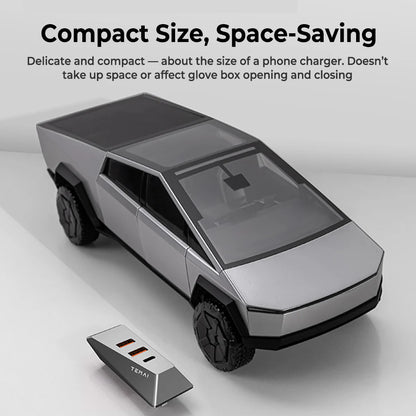 Glove Box USB Hub for Tesla Model 3 (2017–2025) & Model Y (2020–2026) LHD – 4-Port USB 3.0 & USB-C Splitter for Dashcam, Sentry Mode & Fast Charging (Highland & Juniper Compatible)