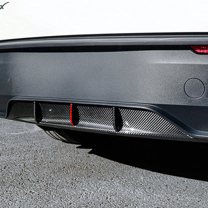 Real Carbon Fiber Rear Diffuser for Tesla Model Y Juniper 2025.03+ (Standard & Long Range) – OEM Fit Aerodynamic Rear Bumper Lip, Gloss/Matte Finish, No-Drill Installation
