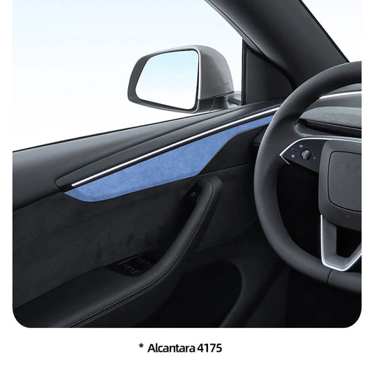 Alcantara Door Panel Covers for Tesla Model Y Juniper 2026+ / 2025.03+ – Premium Interior Door Trim Overlays, Suede Upgrade Kit, OEM Fit, Easy Install