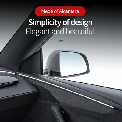 Alcantara Door Panel Covers for Tesla Model Y Juniper 2026+ / 2025.03+ – Premium Interior Door Trim Overlays, Suede Upgrade Kit, OEM Fit, Easy Install