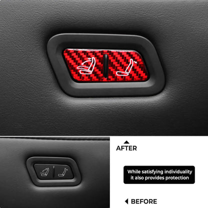 Carbon Fiber Rear Seat Fold Button Trim for Tesla Model Y Juniper 2025.03+ – Interior Upgrade Cover for Rear Seat Release Buttons (2PCS, Precision Fit)