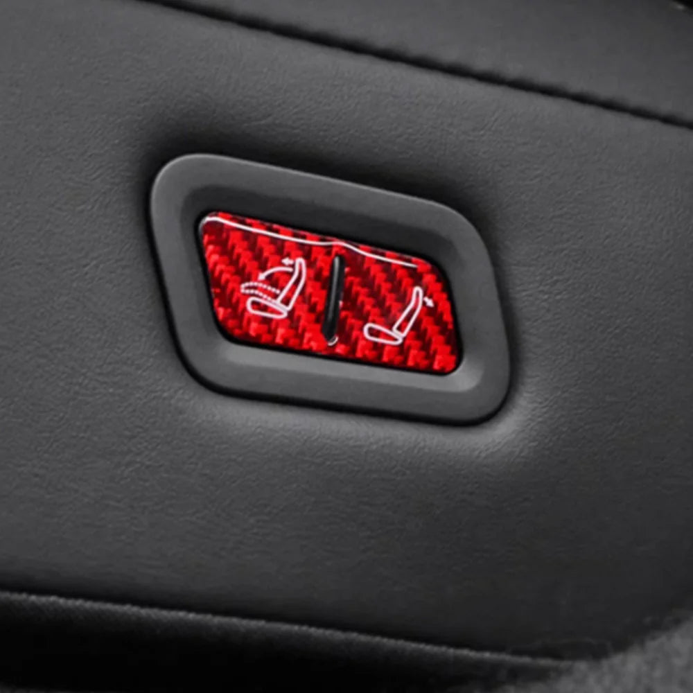Carbon Fiber Rear Seat Fold Button Trim for Tesla Model Y Juniper 2025.03+ – Interior Upgrade Cover for Rear Seat Release Buttons (2PCS, Precision Fit)