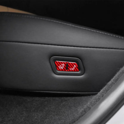 Carbon Fiber Rear Seat Fold Button Trim for Tesla Model Y Juniper 2025.03+ – Interior Upgrade Cover for Rear Seat Release Buttons (2PCS, Precision Fit)