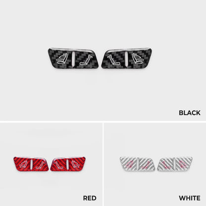 Carbon Fiber Rear Seat Fold Button Trim for Tesla Model Y Juniper 2025.03+ – Interior Upgrade Cover for Rear Seat Release Buttons (2PCS, Precision Fit)