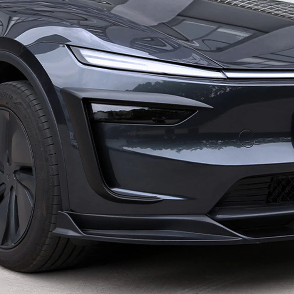 2026+ Tesla Model Y Juniper Fog Light Trim Covers in Matte & Glossy Black ABS – Custom Front Bumper Accent Garnish for 2025.03+ New Model Y Juniper, Aerodynamic Exterior Styling Upgrade, Easy No-Drill Installation (Not for Performance)