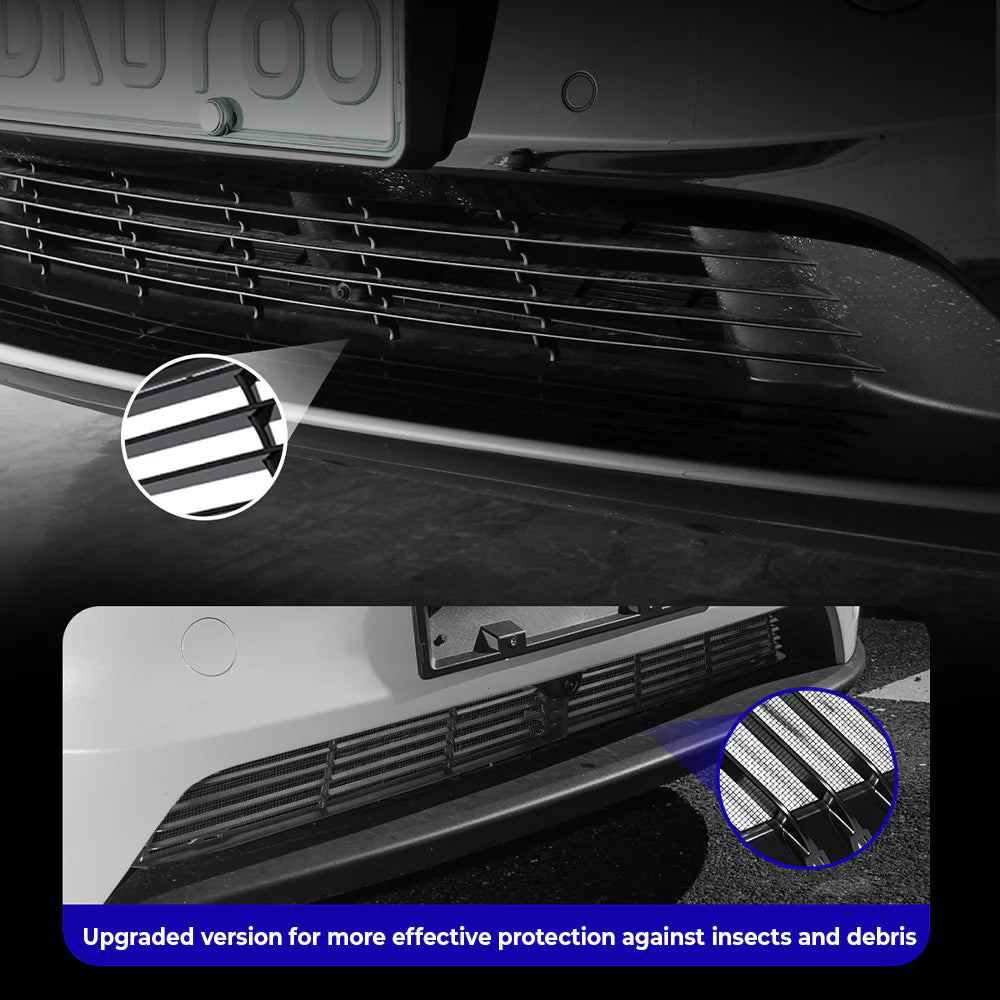 Front Bumper Grille Insert Gen 2.0 for Tesla Model Y Juniper 2025.03+ – Dual-Piece ABS Radiator Protection Mesh Cover, OEM Fit Air Intake Guard