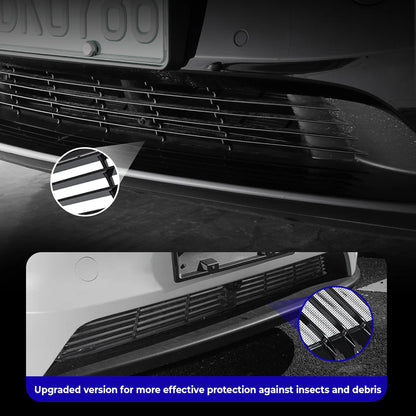 Front Bumper Grille Insert Gen 2.0 for Tesla Model Y Juniper 2025.03+ – Dual-Piece ABS Radiator Protection Mesh Cover, OEM Fit Air Intake Guard