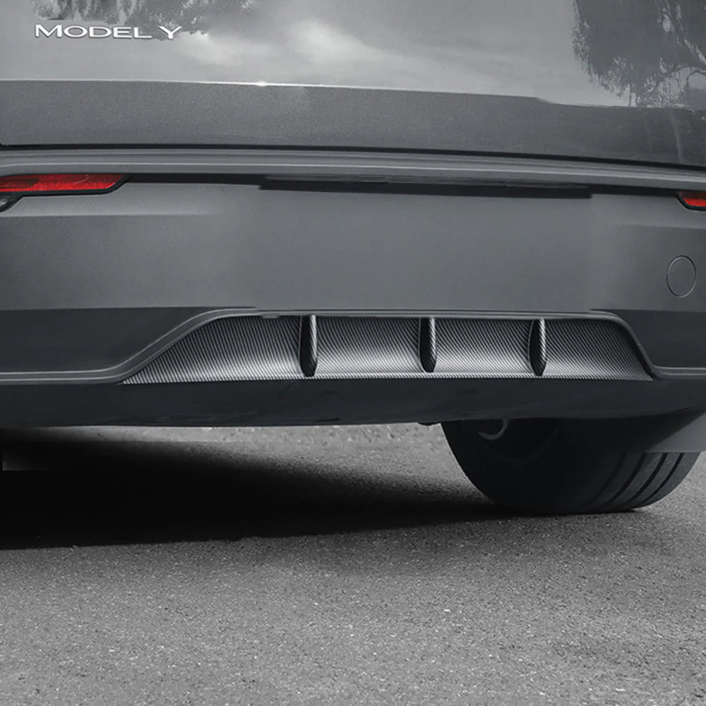 Rear Bumper Diffuser for 2026+ Tesla Model Y Juniper (Non-Performance) – Matte Black, Gloss Black & Carbon Fiber Style ABS Rear Lip Aerodynamic Body Kit Upgrade