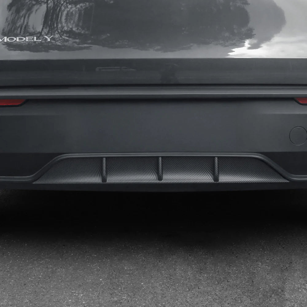 Rear Bumper Diffuser for 2026+ Tesla Model Y Juniper (Non-Performance) – Matte Black, Gloss Black & Carbon Fiber Style ABS Rear Lip Aerodynamic Body Kit Upgrade