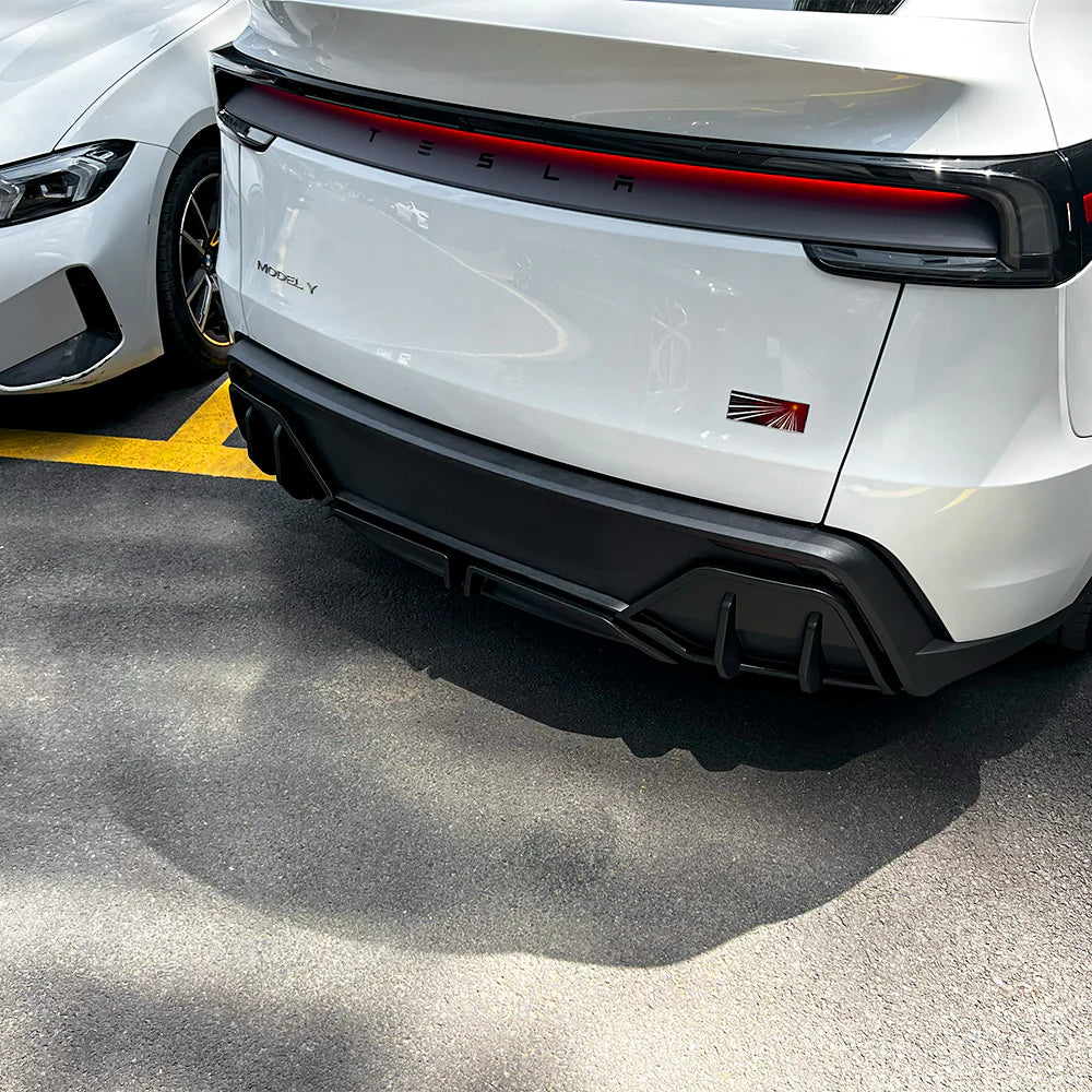 Rear Diffuser Kit for Tesla Model Y Juniper 2026+ (Standard & Long Range) – 3PCS ABS Aerodynamic Rear Bumper Lip Spoiler, No-Drill Installation