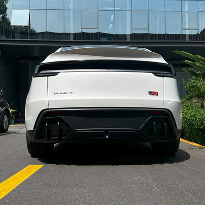 Rear Diffuser Kit for Tesla Model Y Juniper 2026+ (Standard & Long Range) – 3PCS ABS Aerodynamic Rear Bumper Lip Spoiler, No-Drill Installation
