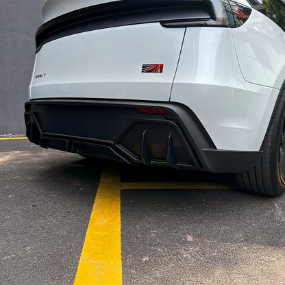 Rear Diffuser Kit for Tesla Model Y Juniper 2026+ (Standard & Long Range) – 3PCS ABS Aerodynamic Rear Bumper Lip Spoiler, No-Drill Installation
