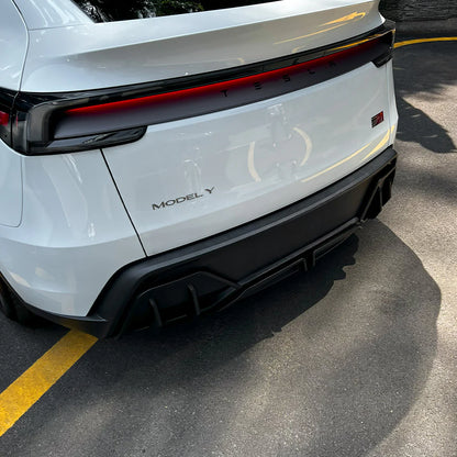 Rear Diffuser Kit for Tesla Model Y Juniper 2026+ (Standard & Long Range) – 3PCS ABS Aerodynamic Rear Bumper Lip Spoiler, No-Drill Installation