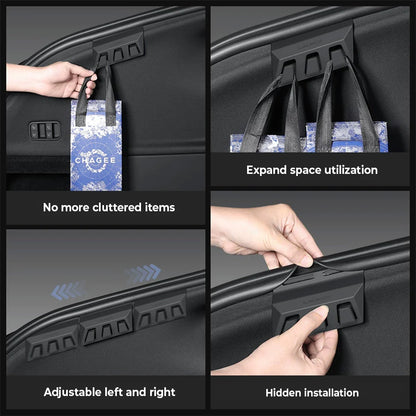 Rear Trunk Grocery Bag Hook for Tesla Model Y Juniper 2025.03+ (5-Seater) – Sliding Cargo Organizer Holder, Anti-Spill Storage Hook for Model Y Juniper Premium & Performance