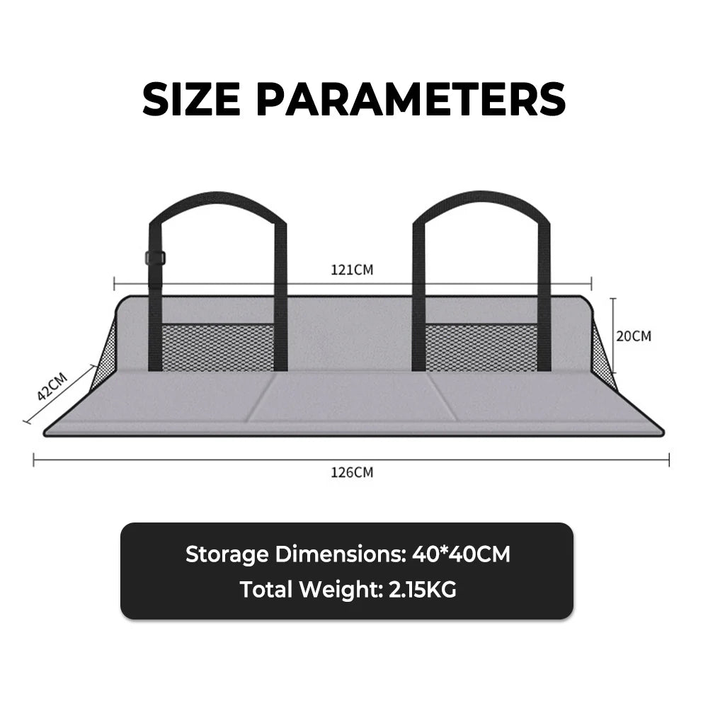 Tesla Model Y (2020–2026+) & Model X Camping Bed Extension Board – Foldable Rear Seat Sleeping Platform, Flat Mattress Support for Car Camping, Road Trips & Overlanding