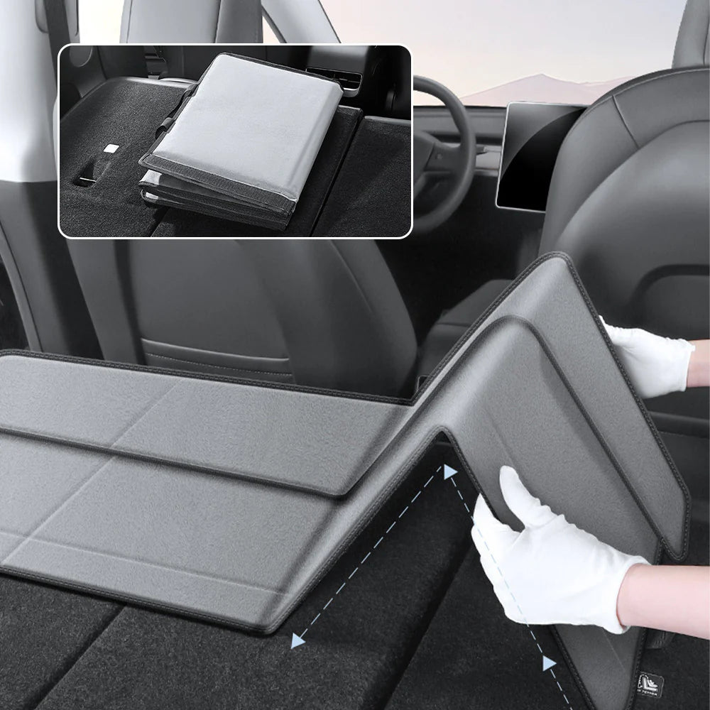 Tesla Model Y (2020–2026+) & Model X Camping Bed Extension Board – Foldable Rear Seat Sleeping Platform, Flat Mattress Support for Car Camping, Road Trips & Overlanding