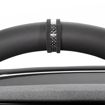 Tesla Steering Wheel Center Alignment Marker Cover for Model 3 Highland, Model Y Juniper, Model S & Model X – Suede & Real Carbon Fiber Performance Steering Wheel Trim Accent