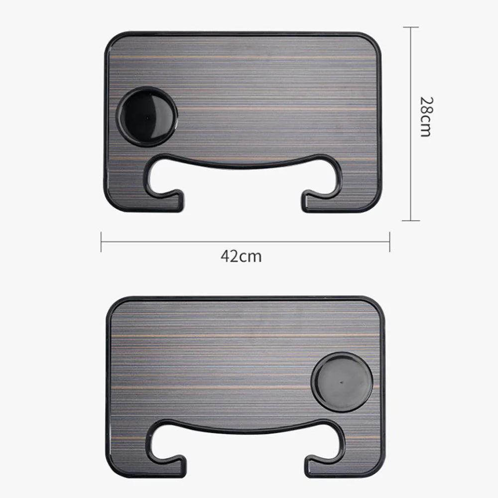 Tesla Steering Wheel Tray Desk for Model S / Model 3 / Model X / Model Y (2018–2026) – Portable Car Laptop Table, Food Tray with Cup Holder, Dual-Sided Work & Dining Board (Not for Yoke Steering Wheel)
