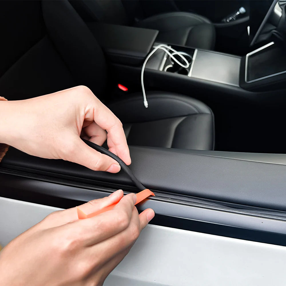 Wind Noise Reduction Window Seal Kit for Tesla Model 3 (2017–2026+) & Tesla Model Y (2020–2026+) – Anti-Rain Leak, Dust Protection, Gap Filling Rubber Weatherstrip Upgrade