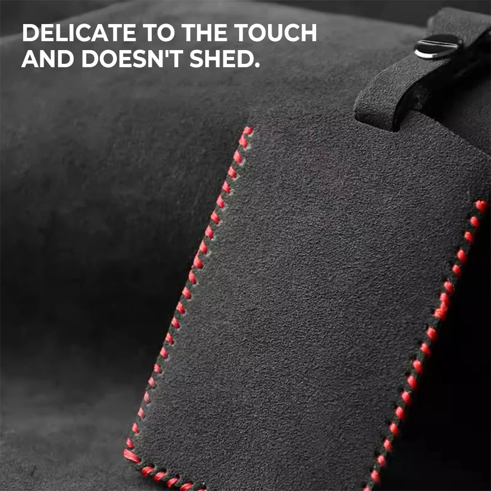 Premium Alcantara Tesla Key Card Holder Cover for Model S / Model 3 / Model X / Model Y / Cybertruck – Slim Protective RFID Key Card Case Sleeve