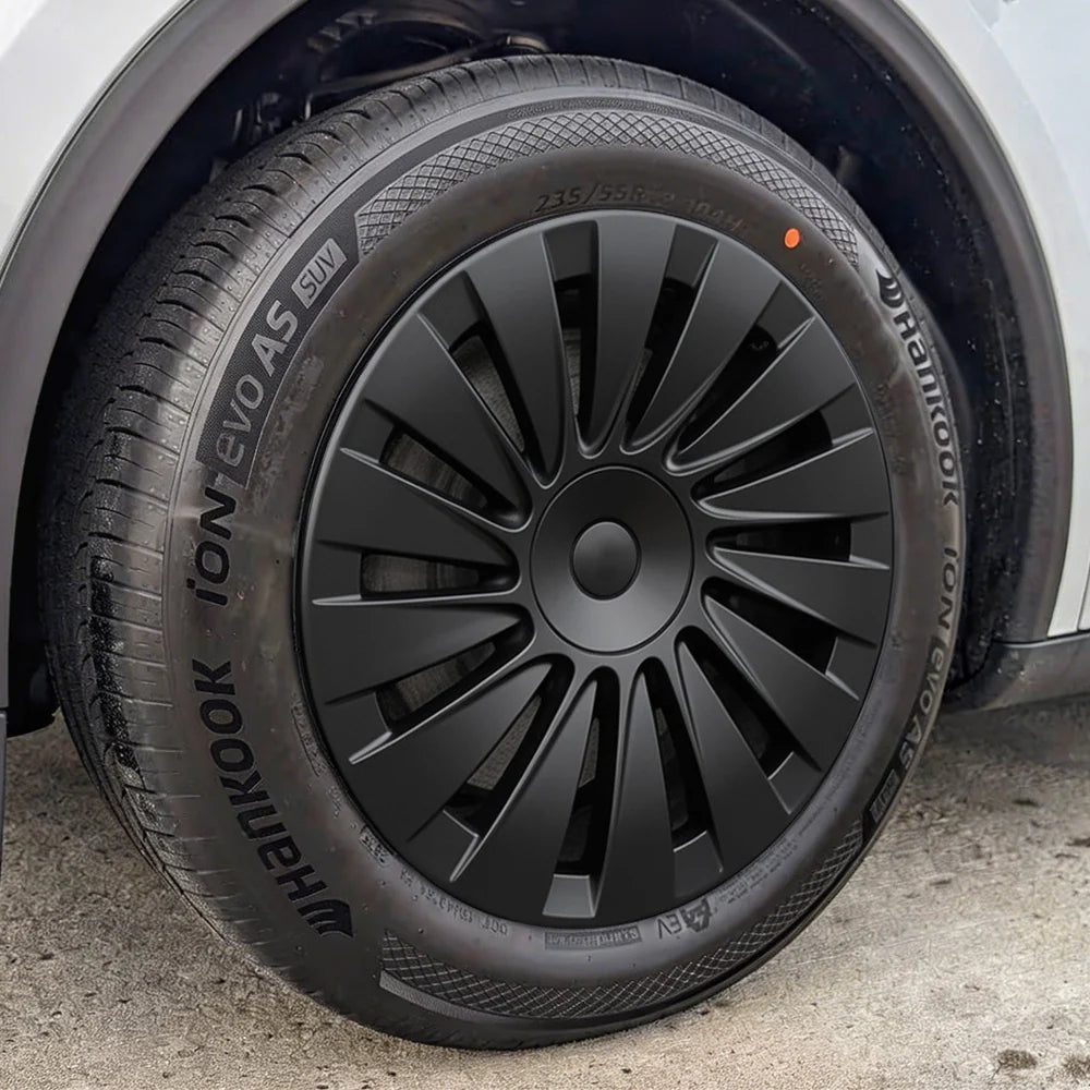 18-Inch Induction Style Wheel Covers for Tesla Model Y Juniper Standard (2026+) – Custom Fit Hubcaps for Factory Aperture Wheels, Aero Rim Protection Set (4 PCS)