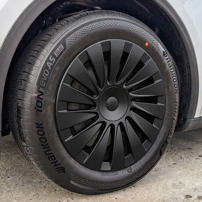 18-Inch Induction Style Wheel Covers for Tesla Model Y Juniper Standard (2026+) – Custom Fit Hubcaps for Factory Aperture Wheels, Aero Rim Protection Set (4 PCS)