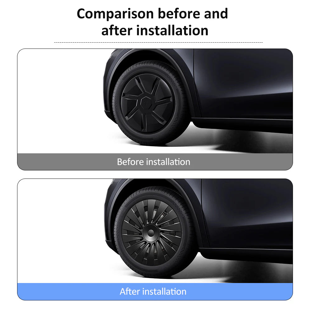 18-Inch Induction Style Wheel Covers for Tesla Model Y Juniper Standard (2026+) – Custom Fit Hubcaps for Factory Aperture Wheels, Aero Rim Protection Set (4 PCS)