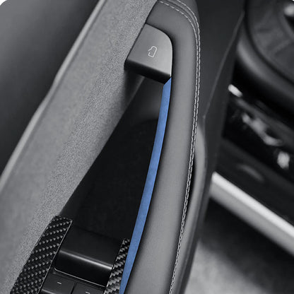 Tesla Model 3 Highland 2024+ & Tesla Model Y Juniper 2025+ Alcantara Door Handle Cover Wrap Kit – Premium Suede Interior Trim Protection Upgrade for Front & Rear Door Handles