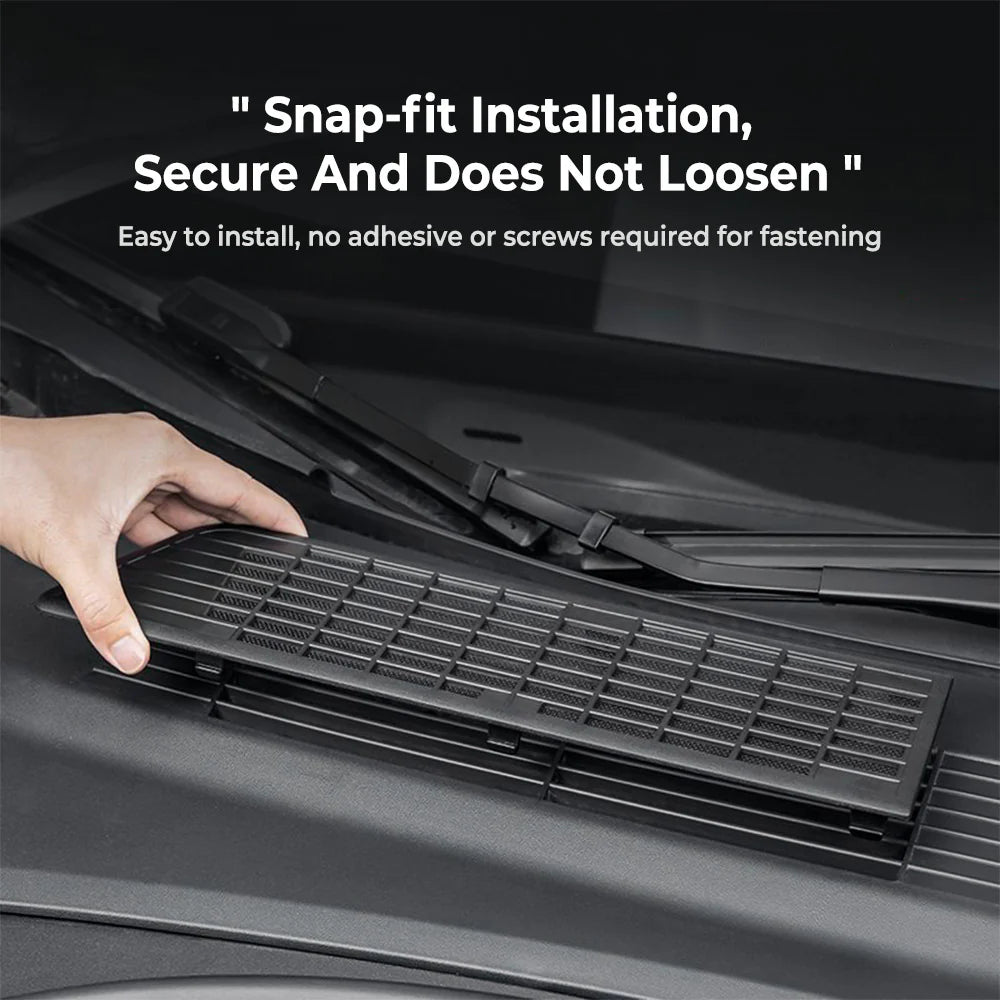 Tesla Model 3 Highland 2024–2026+ Front Air Intake Vent Cover | HVAC Air Inlet Protection Mesh Grille Guard | Anti-Debris ABS & Stainless Steel Filter Screen, Tool-Free Snap-On Installation